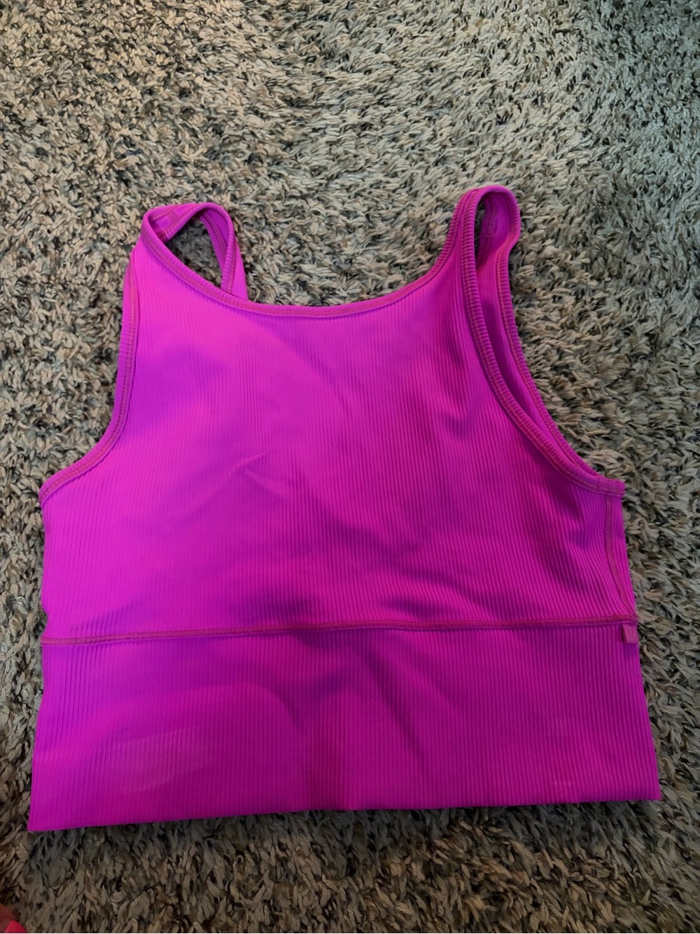 Lululemon Bright Pink Ribbed Crop Tank Top